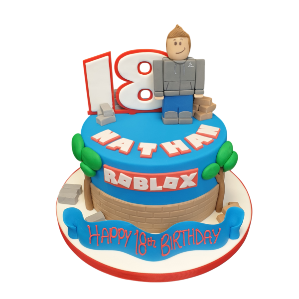 A colourful and fun Roblox-themed cake featuring vibrant decorations and a design inspired by the popular online gaming platform. Perfect for Roblox fans of all ages.