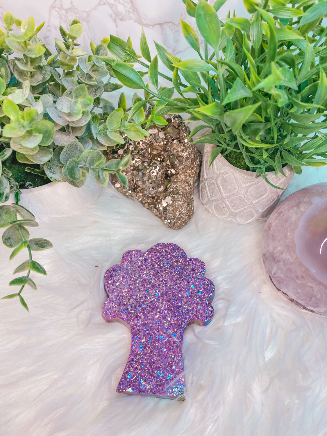 PURPLE AURA QUARTZ TREE 