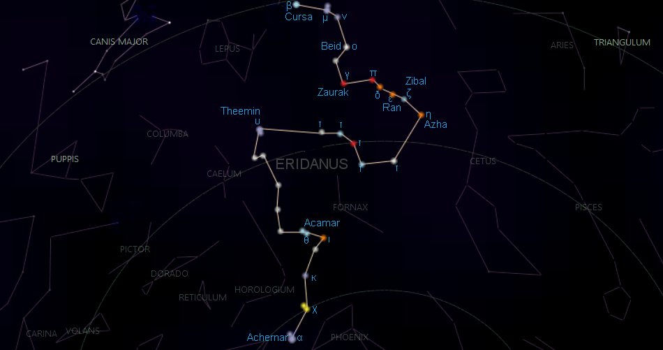 winter constellations stars map eridanus monster