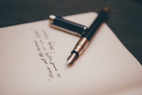 handwritten letter pen writing ink