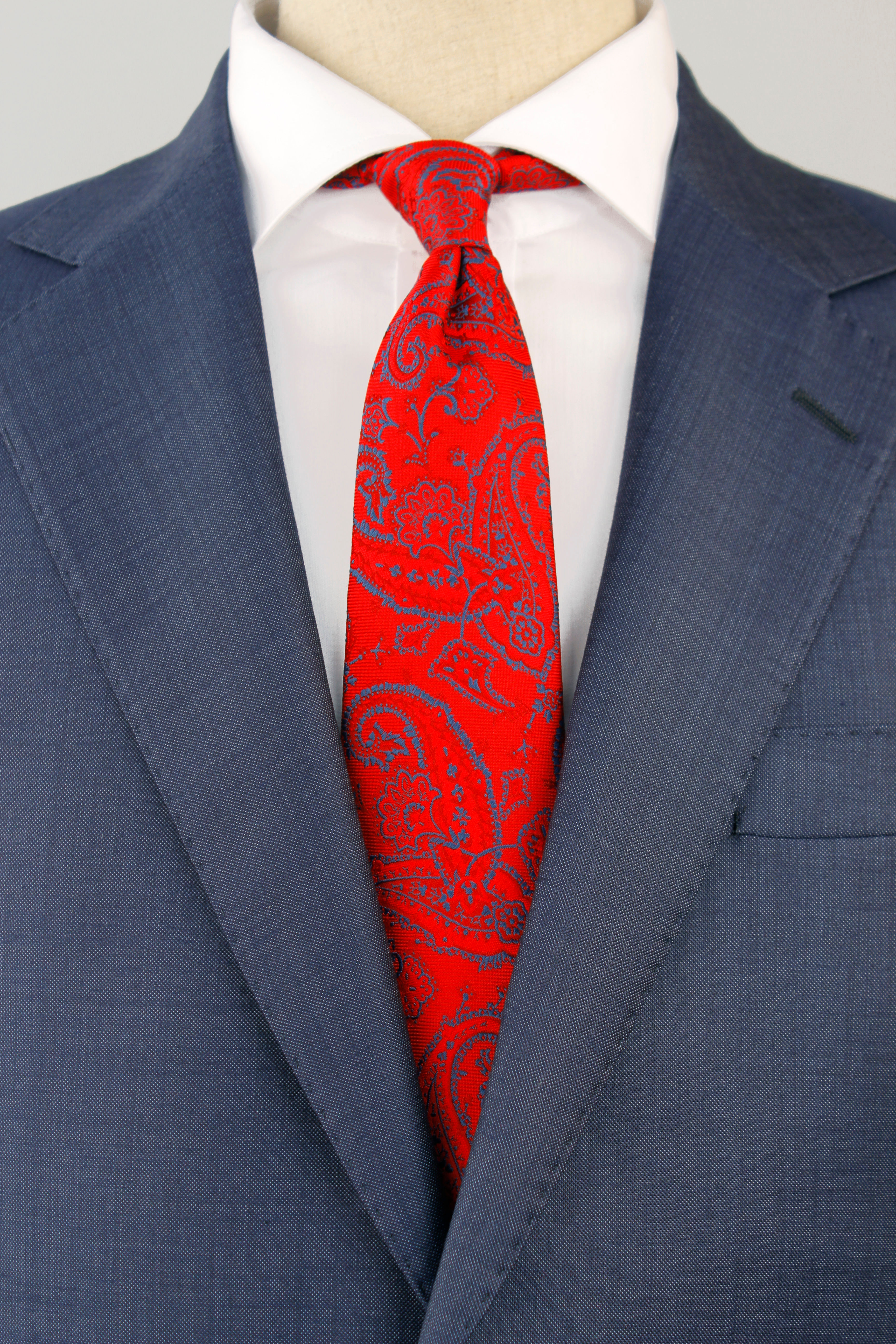Red Paisley Silk Tie