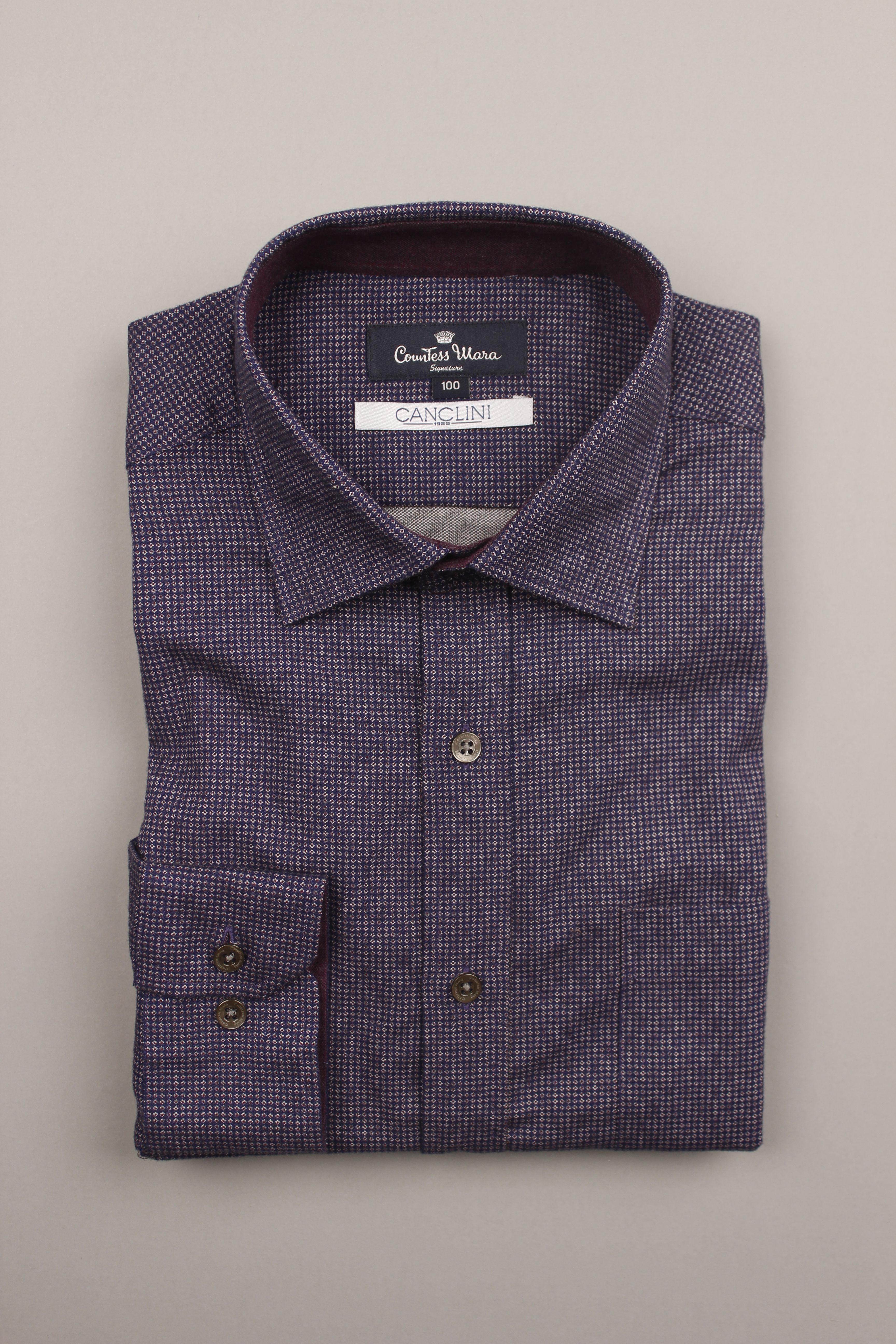 Navy Print Shirt /Regular Fit