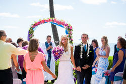 flowers with white wedding Arch 45