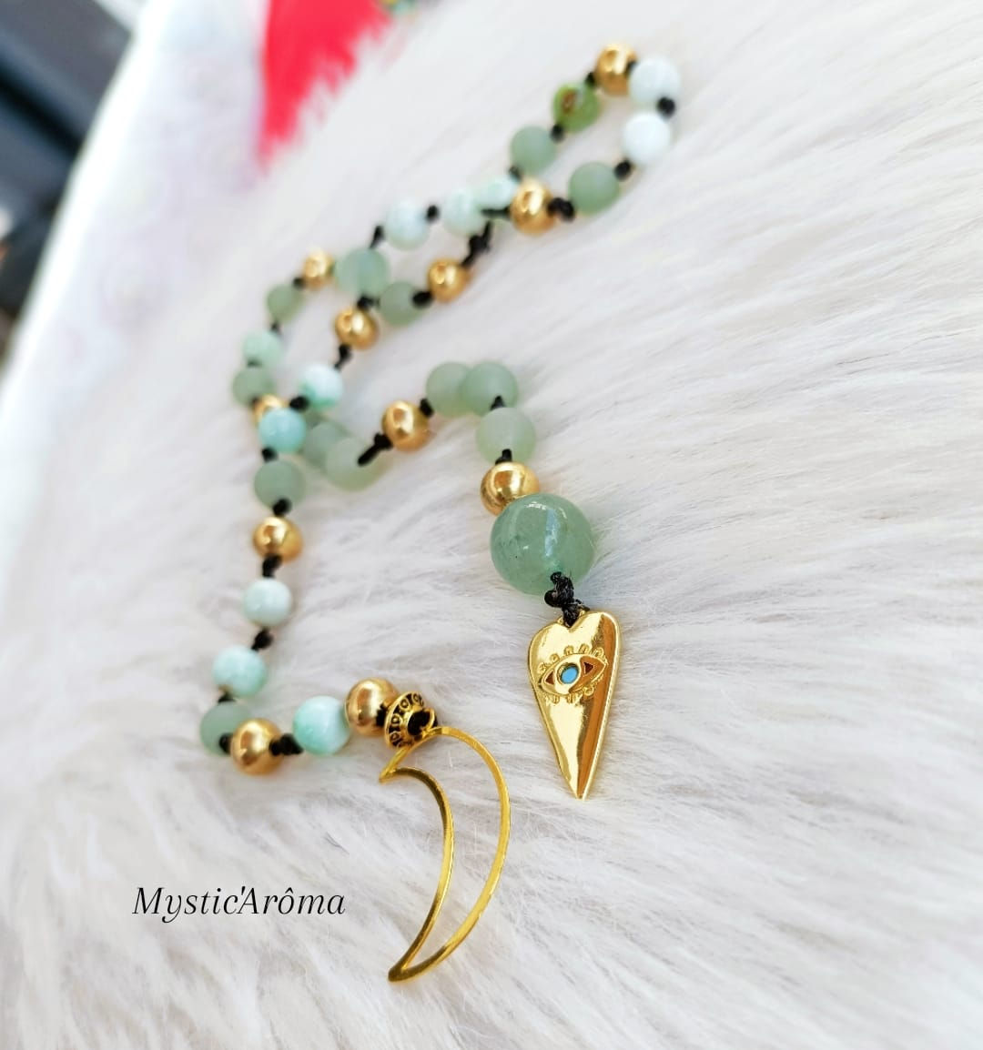 Echelle de sorcière en Chrysoprase & Aventurine verte