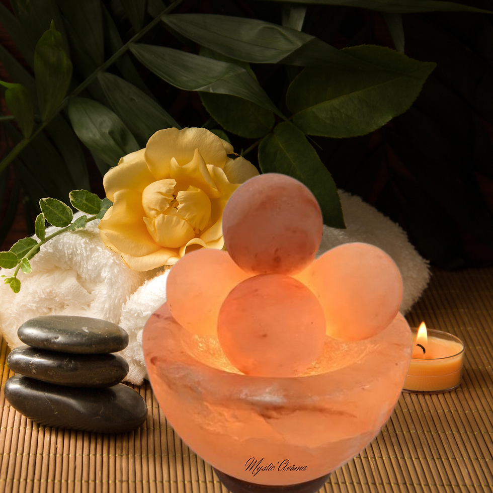 Magnifique lampe de Sel rose de Himalaya & ses boules de sel