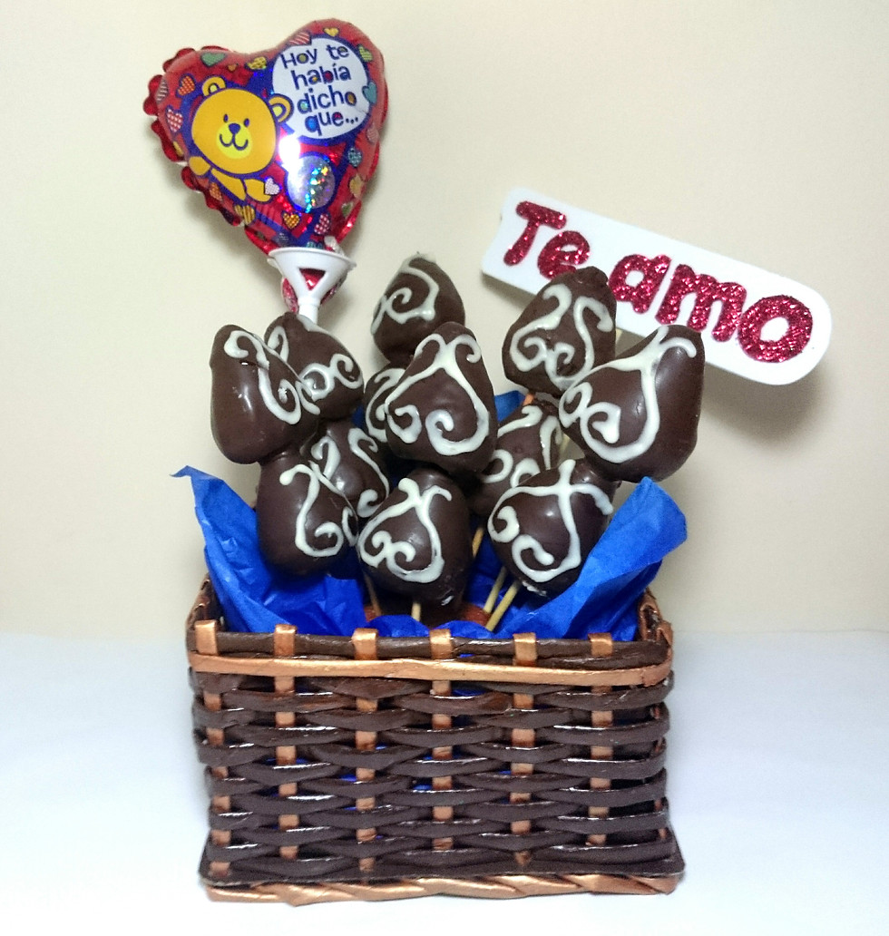 Miniatura: Cesta cuadrada Frutillas con chocolate