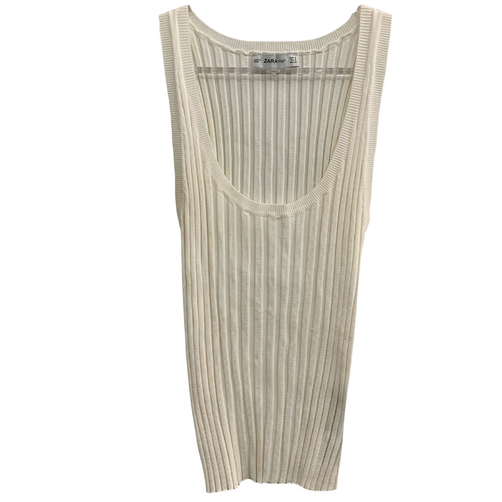 Blusa Canelada Linha Off White da Zara - Tamanho P