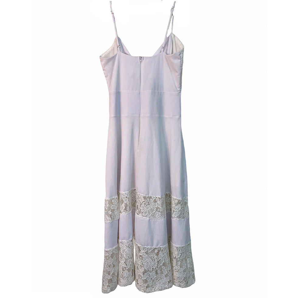 Miniatura: Vestido Branco com Zíper e Faixas de Renda
