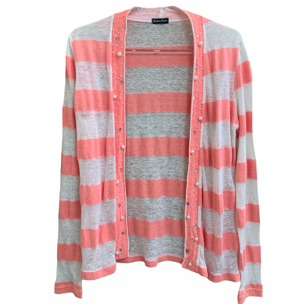 Casaquinho Listrado com Detalhes da Raquel Moura - Tamanho P