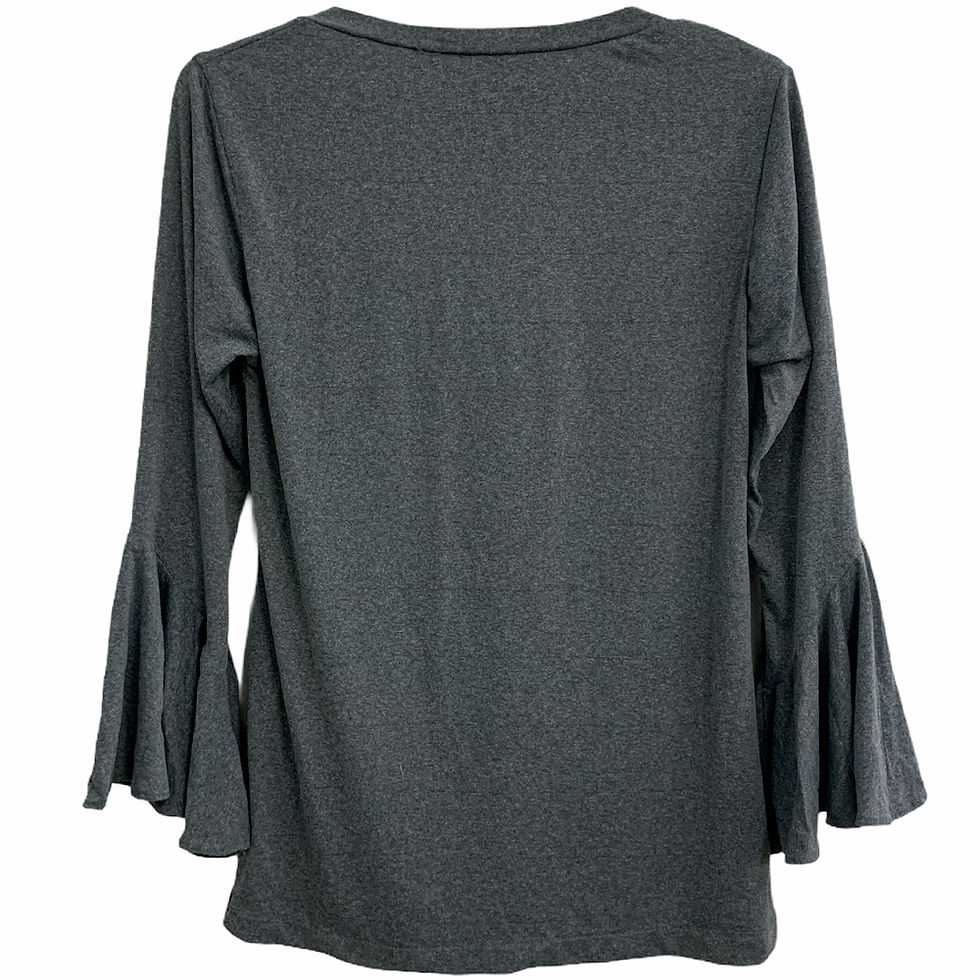 Miniatura: Blusa Cinza com Manga Flare da Fabric - Tamanho P