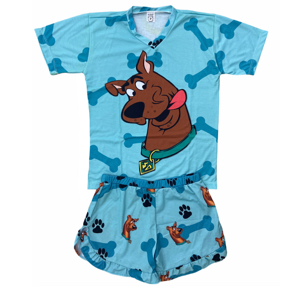 Pijama Feminino Scooby Doo 100% Poliéster da AK Sports