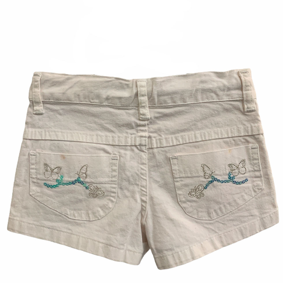 Miniatura: Shorts Jeans Branco Infantil - Tamanho 3