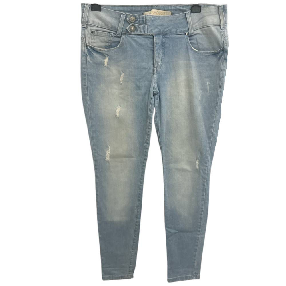 Calça Jeans Cintura Baixa da Clock House - Tam 42