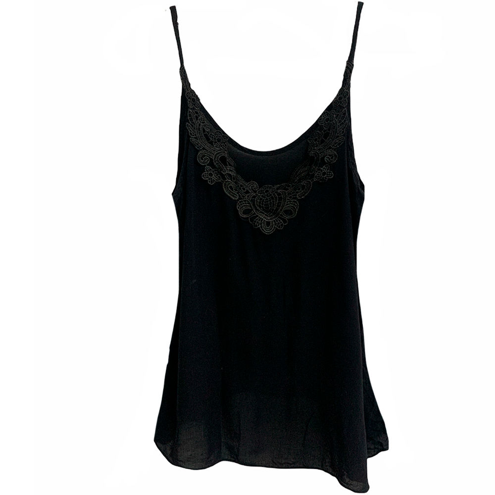 Blusa Alcinha Preto com Renda - Tamanho P