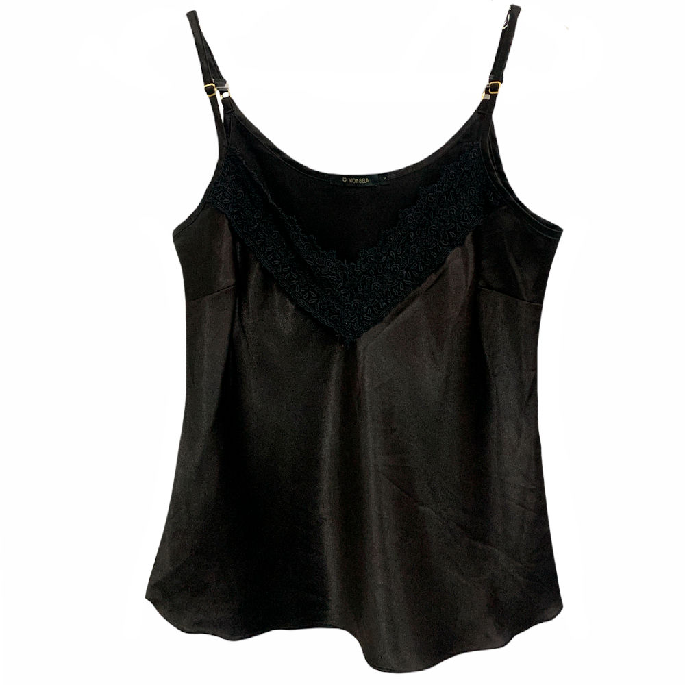 Blusa Alcinha Preta com Renda da Vida Bella - Tamanho P