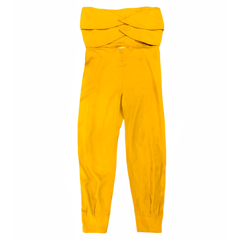 Macacão Tomara que Caia Mostarda da Bossa-à-portêr - Tamanho 42