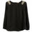 Miniatura: Blusinha Manga Longa Preta com Pedrinhas da Tex - Tamanho P