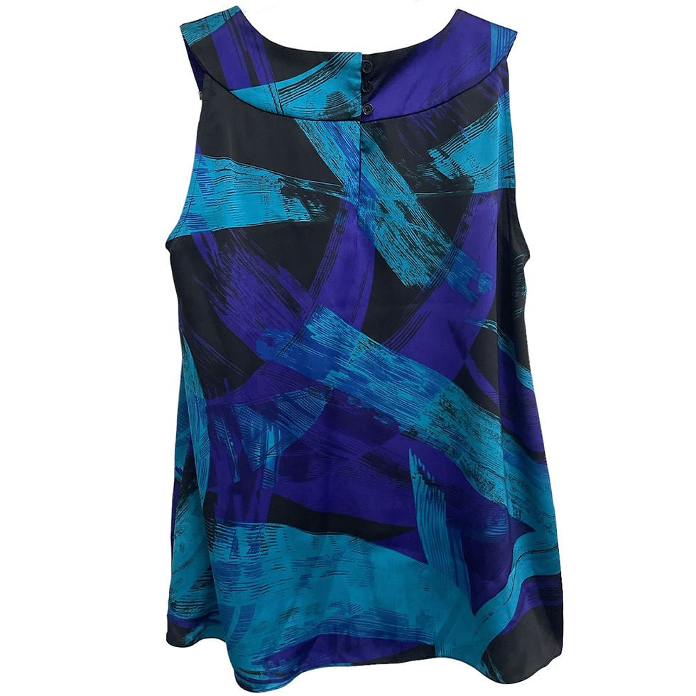 Miniatura: Blusa Cetim Azul e Roxo da Calvin Klein - Tamanho P
