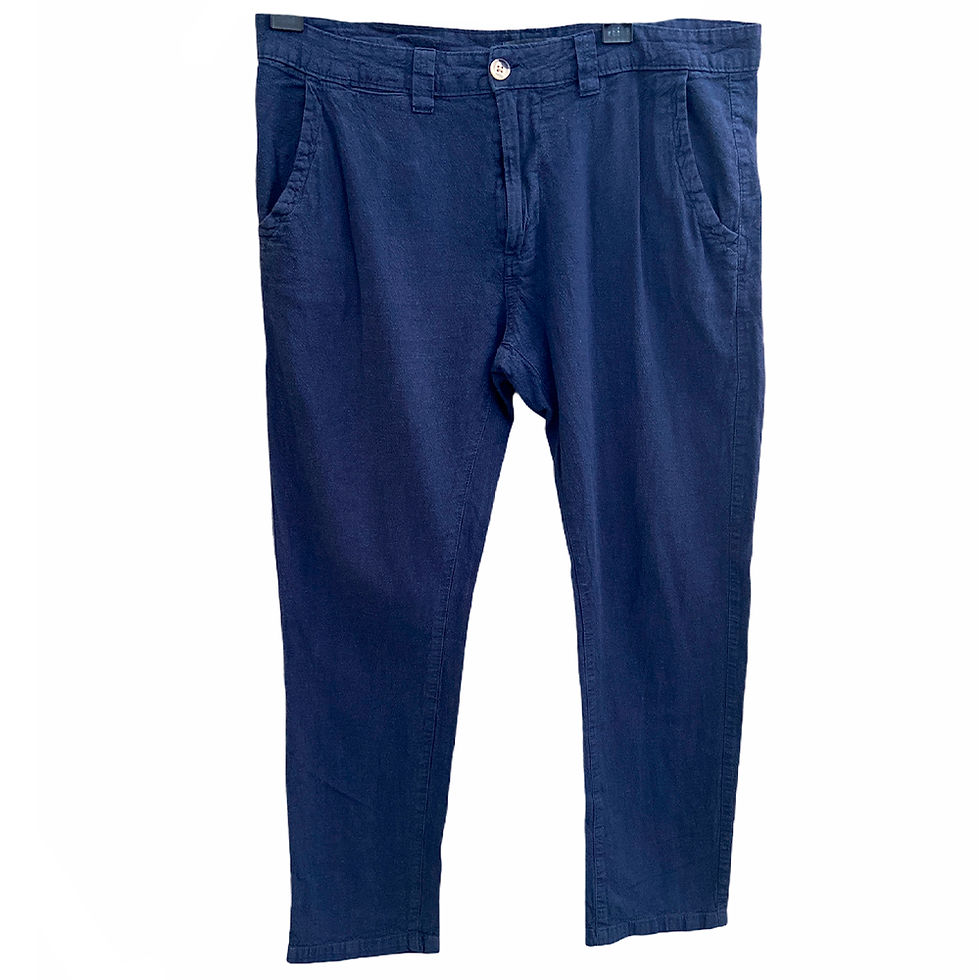 Miniatura: Calça de Algodão Marinho da Luigi Bertolli - Tamanho 44