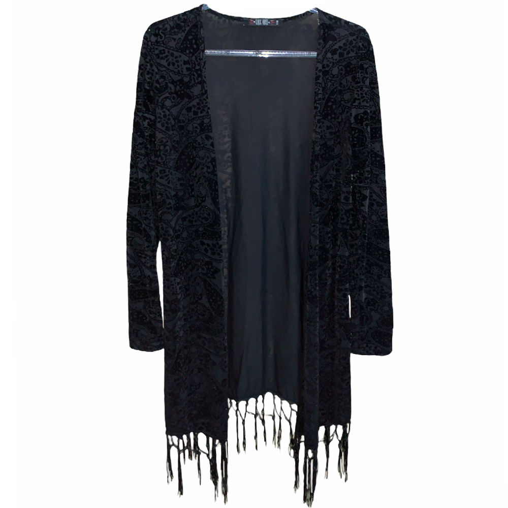 Cardigan de Veludo Preto da Clock House - Tamanho P