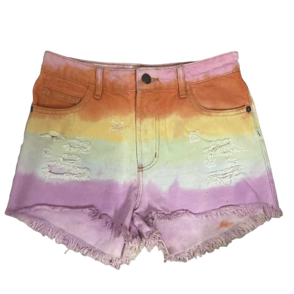 Shorts Jeans Multicolorido Cintura Alta da Farm - Tam 38