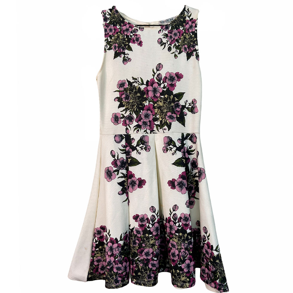 Miniatura: Vestido Rodado Branco com Flores da Brenda Lee