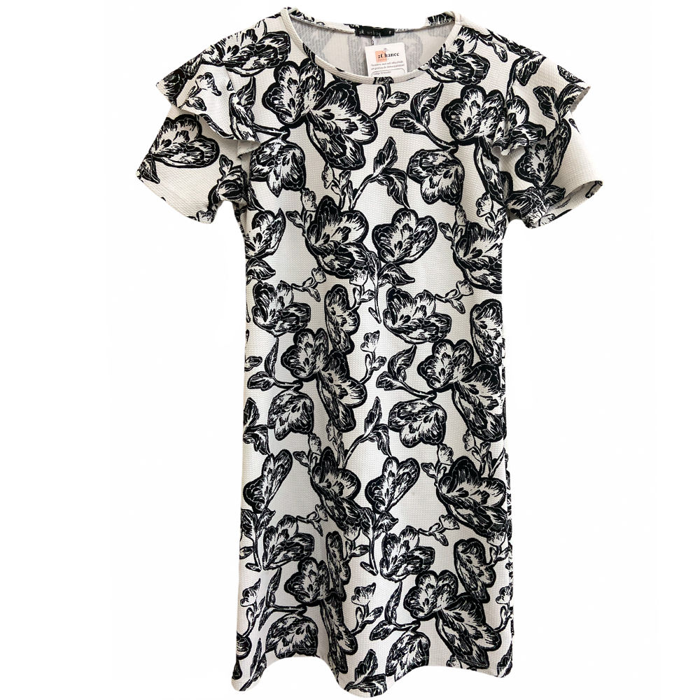 Vestido P&B Floral da A/K Urban