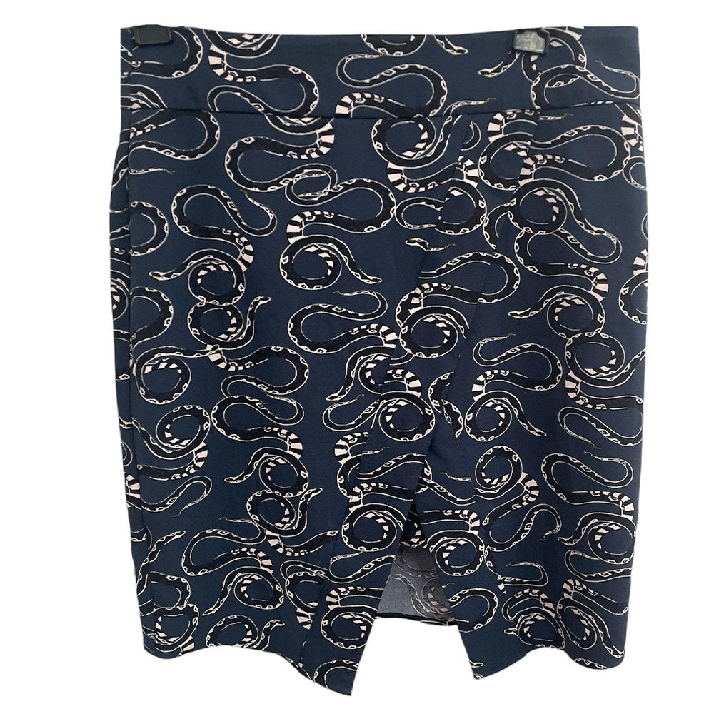 Saia Estampada Marinho Fenda da Maria Filó - Tamanho G