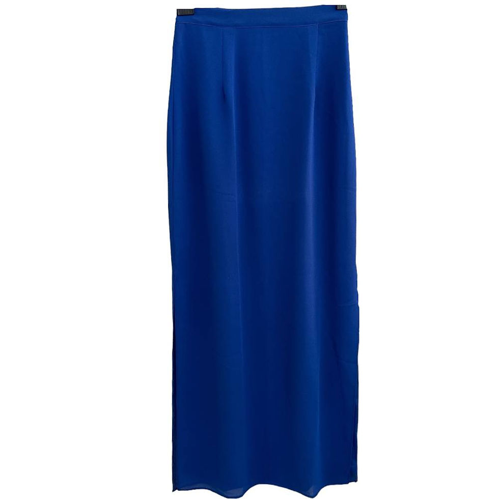 Saia Longa de Crepe Fendas Laterais Azul Royal da Zarak - NOVO - Tam 34/36