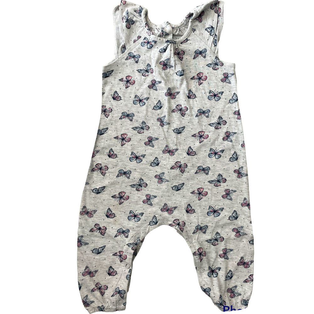 Macacão Curto Borboletas da Primark - Tamanho 12 - 18 M