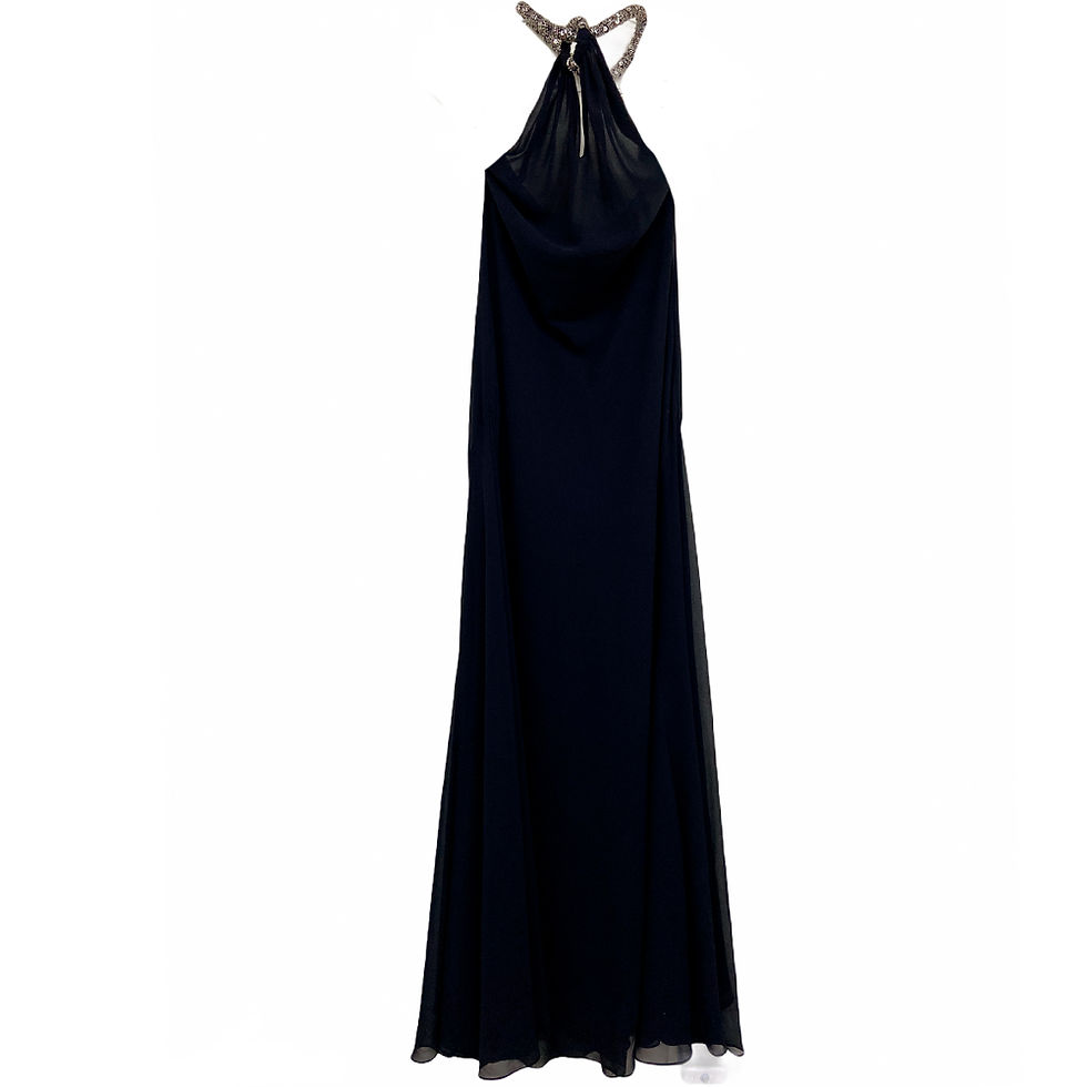Miniatura: Vestido Longo Preto Gargantilha da Caos