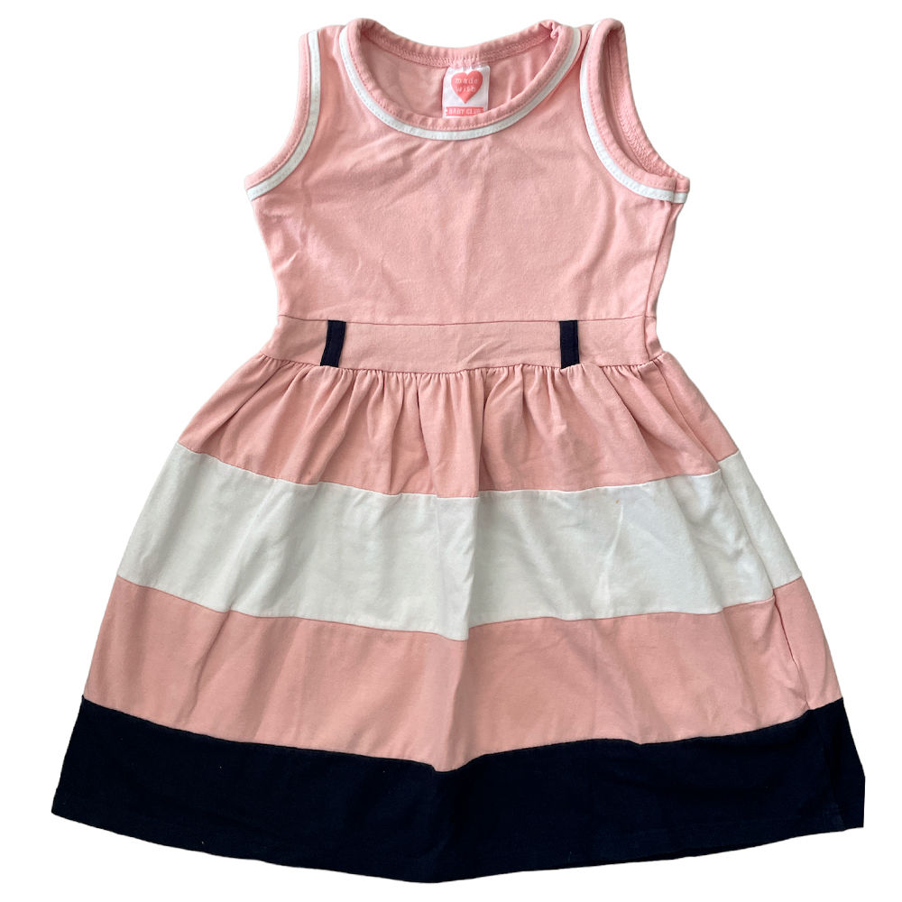 Vestido Rosa Listras da Made With da Baby Club - Tamanho 3
