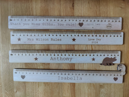 Engraved Ruller Personalised Wooden Ruler, Personalised gift, Laser Engraved Ruler | Jr ...
