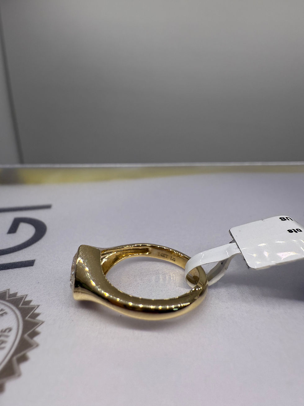 Thumbnail: 1.07 carat E VS1 heart lab diamond bezel pinky ring 