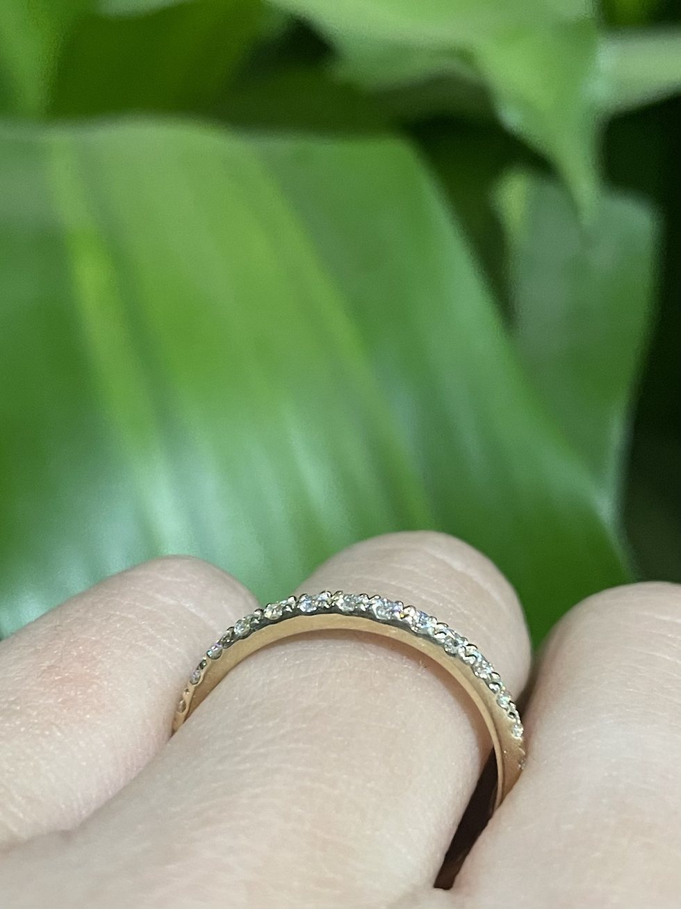 Thumbnail: Pavé moissanite wedding band 