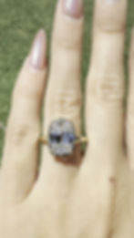 Thumbnail: 4.56 carat E VVS2 old mine cut diamond solitaire split shank 