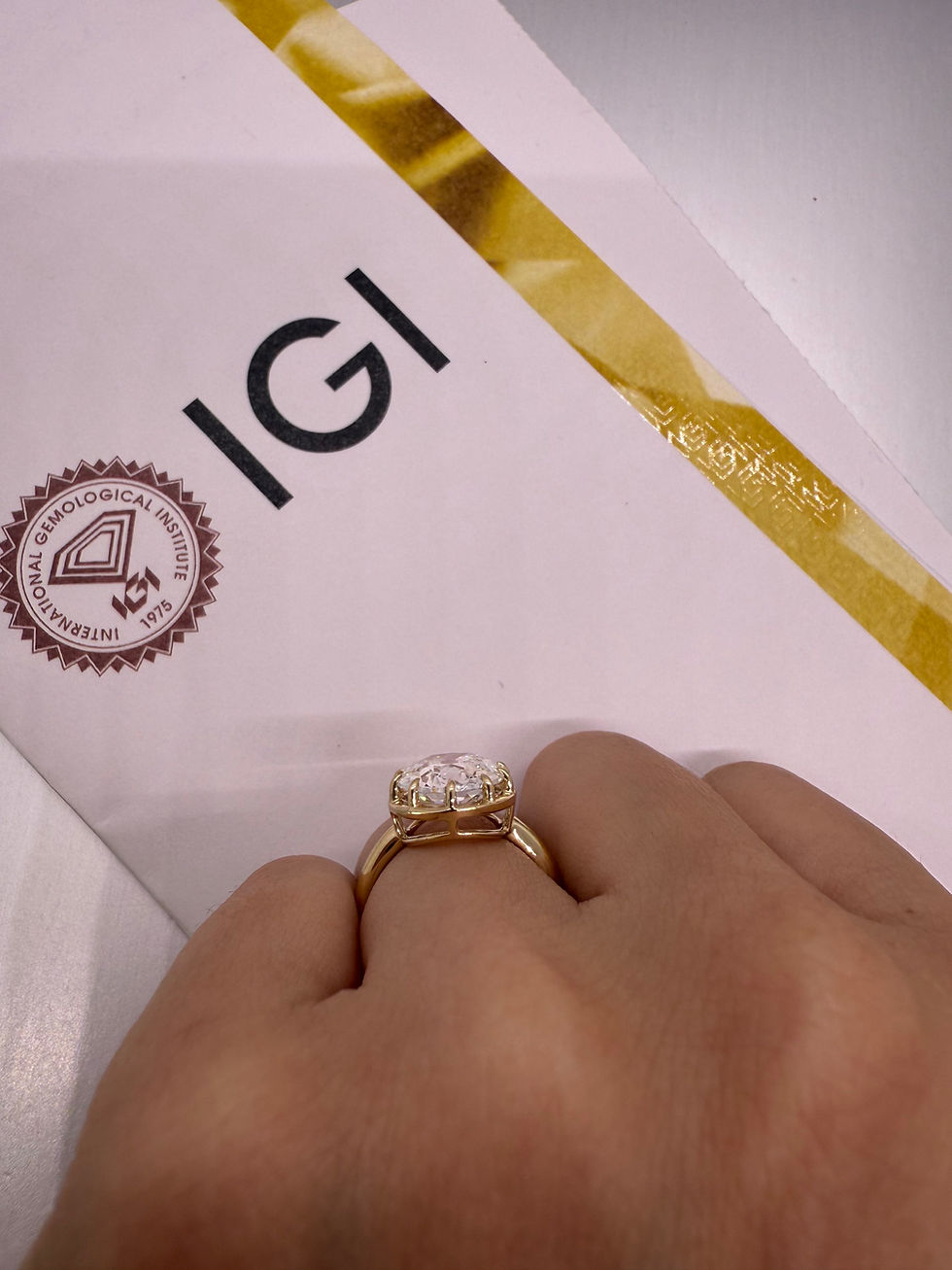 Thumbnail: 4.09 carat D VS1 antique cut oval lab diamond vintage style solitaire 