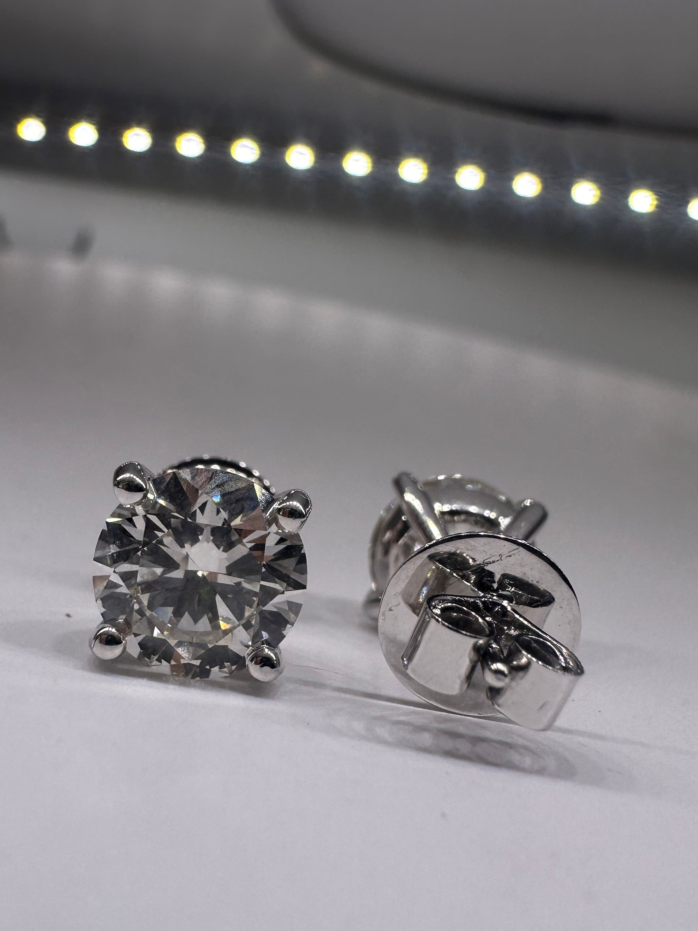4.78 CTW round lab diamond stud earrings