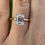 Thumbnail: 2 carat emerald cut moissanite solitaire engagement ring