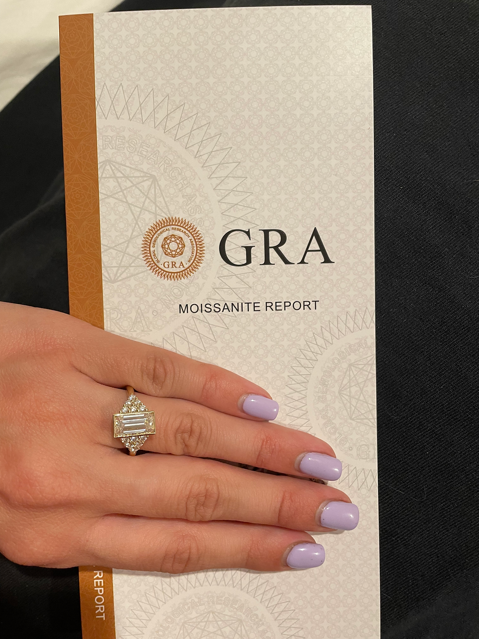 Thumbnail: 2.5 carat emerald cut bezel with side accents 