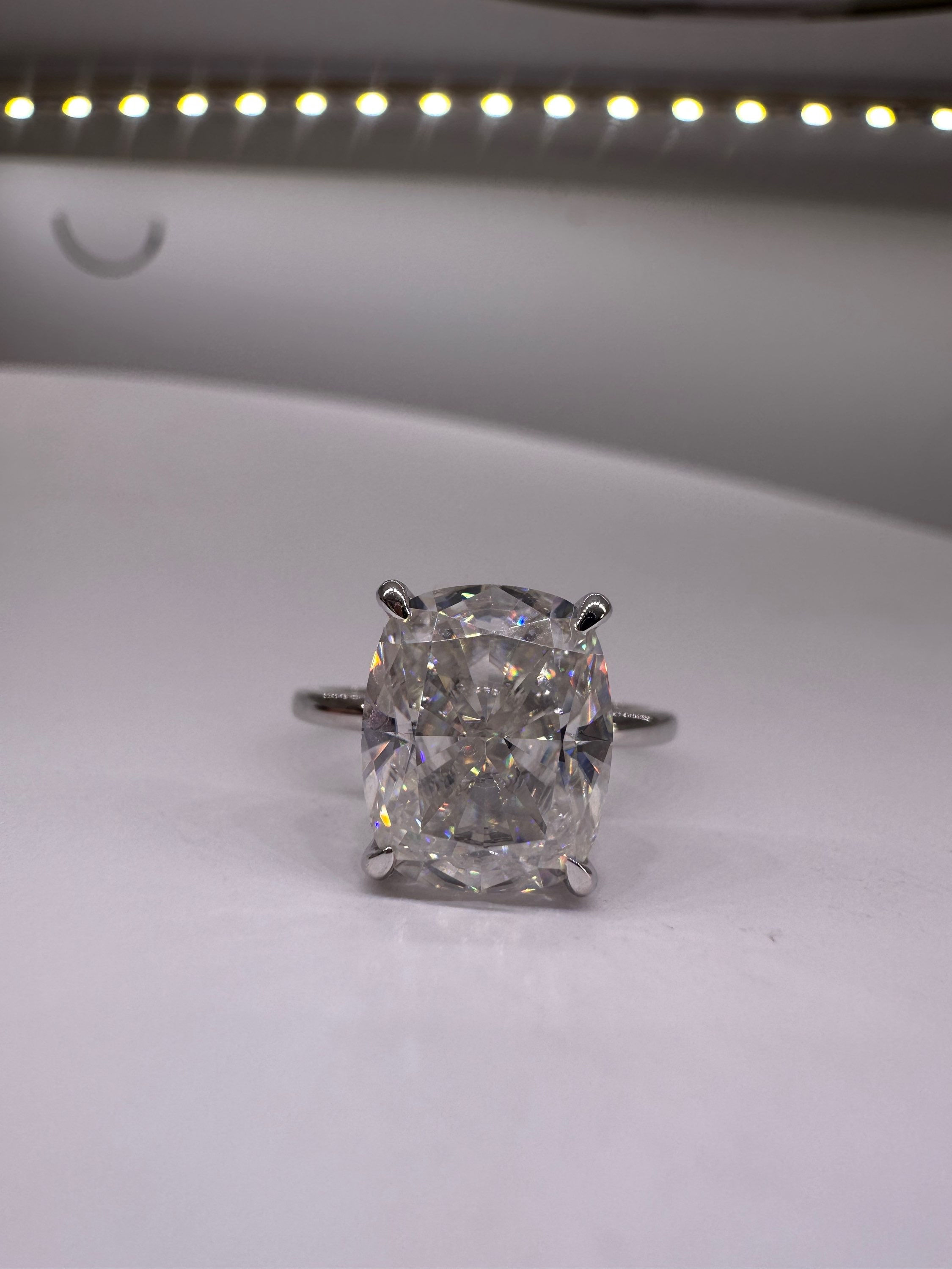 5 carat hybrid cut cushion moissanite