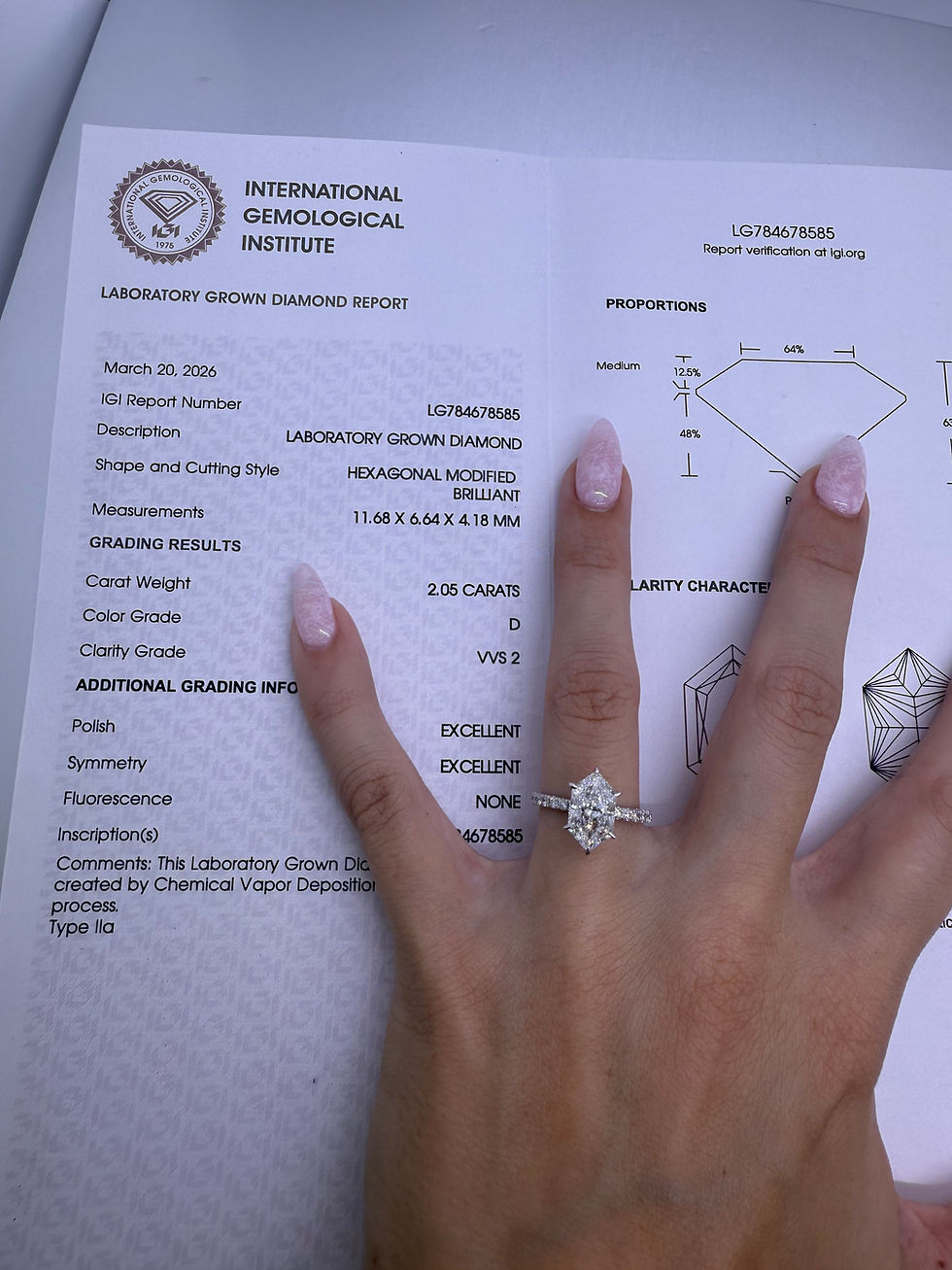 Thumbnail: 2.05 carat D VVS2 duchess cut lab diamond on a pave band 
