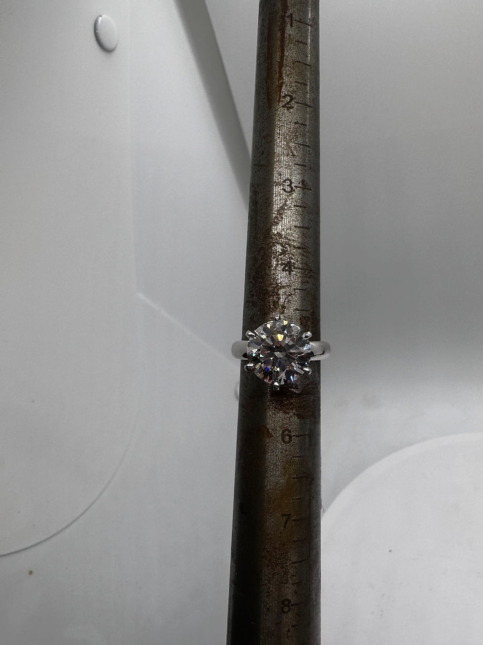Thumbnail: 4.38 carat F VS1 round diamond solitaire Tiffany style