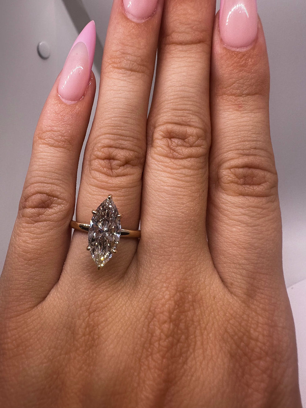 Thumbnail: 2.32 carat G VS1 marquise lab grown diamond solitaire 