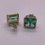 Thumbnail: 6.1 CTW lab grown emerald asscher studs 14k