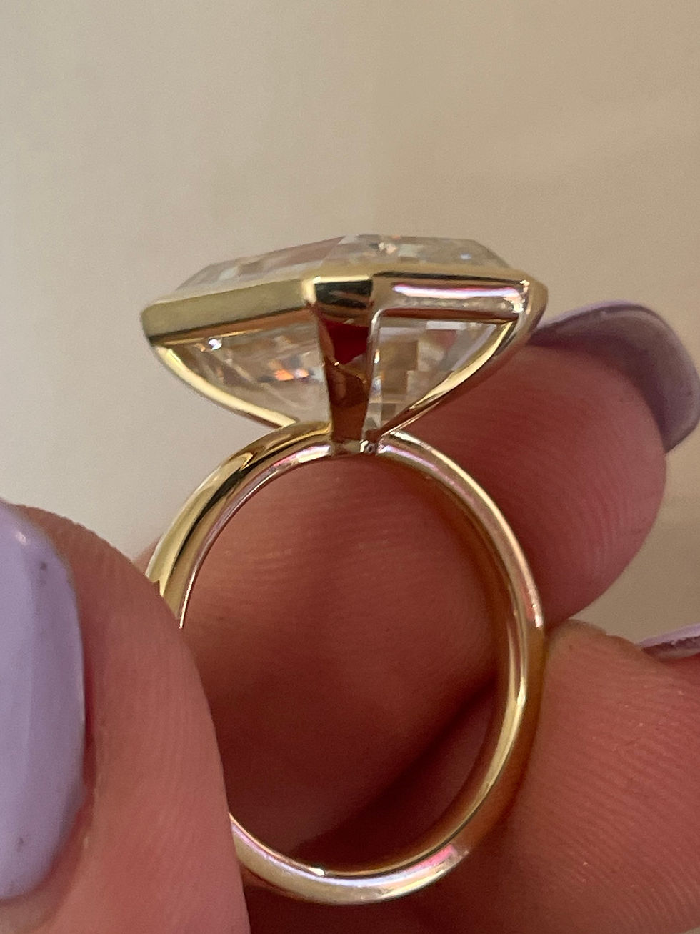 Thumbnail: 10 carat emerald cut bezel set 