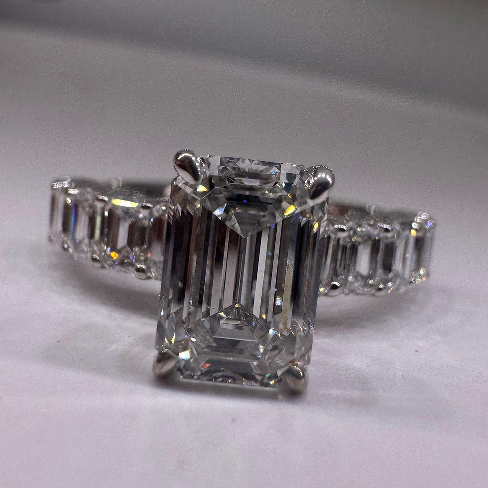 Thumbnail: 3.55 CTW F VS1 emerald cut lab diamond half eternity band 