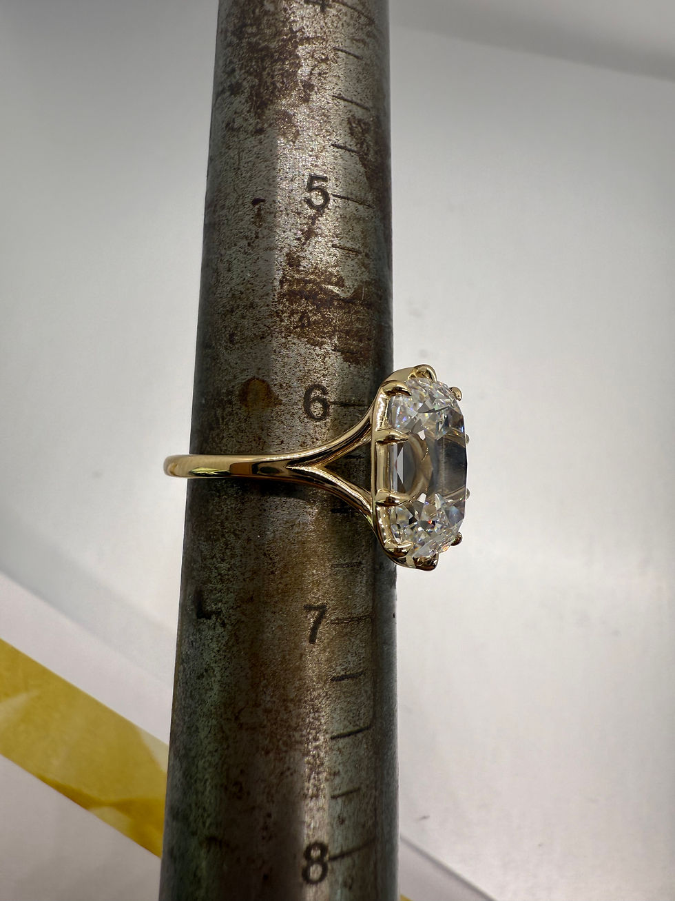 Thumbnail: 4.56 carat E VVS2 old mine cut diamond solitaire split shank 