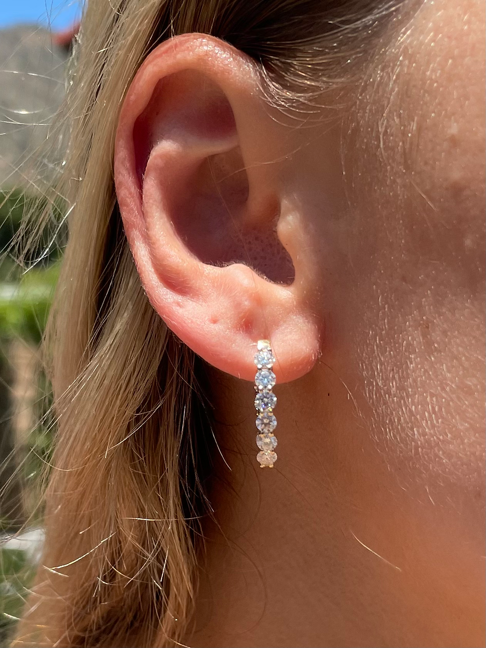 Thumbnail: Inside out hoop earrings 14k yellow gold 