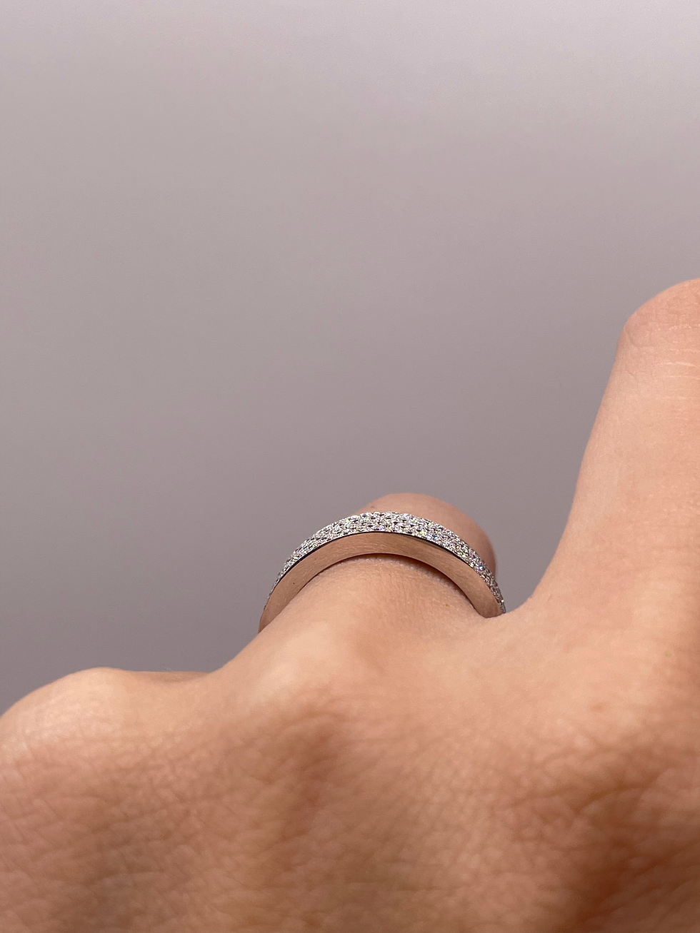 Thumbnail: 5 row pavé thick eternity band 